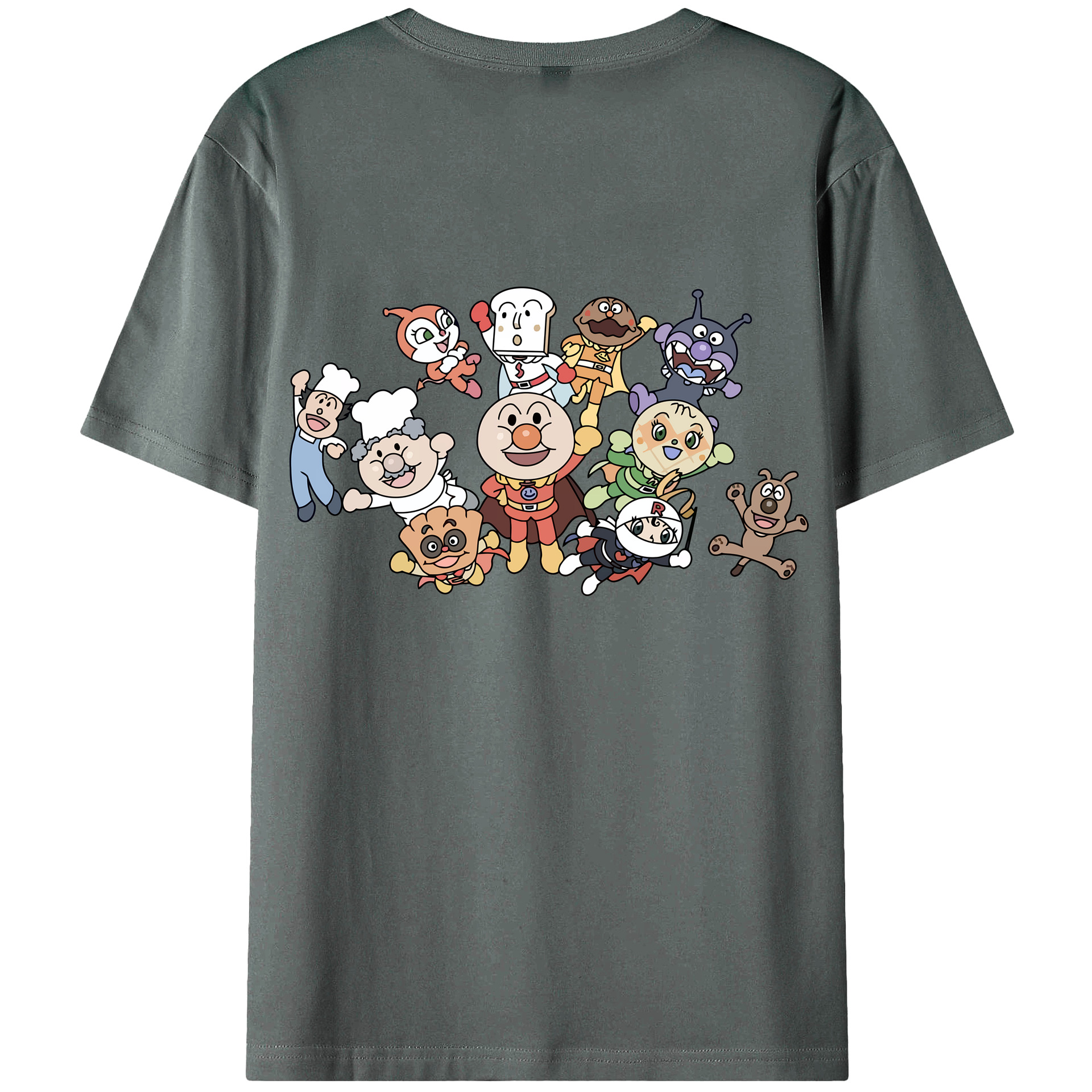 （画像用） アンパンマン Anpanman 綿100％ メンズ半袖Tシャツ（バックプリント） 通気性